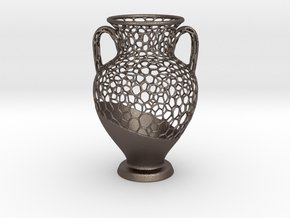 Wire Amphora in Polished Bronzed-Silver Steel