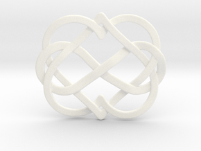 2 Hearts Inifinity Pendant in White Smooth Versatile Plastic