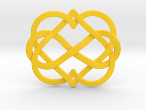 2 Hearts Inifinity Pendant in Yellow Smooth Versatile Plastic
