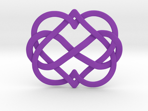 2 Hearts Inifinity Pendant in Purple Smooth Versatile Plastic