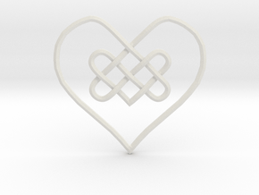 Knotty Heart Pendant in PA11 (SLS)