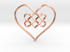 Knotty Heart Pendant in Natural Copper
