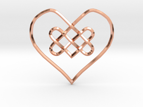 Knotty Heart Pendant in Polished Copper