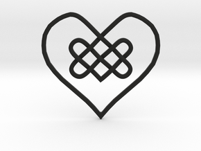 Knotty Heart Pendant in Black Natural TPE (SLS)