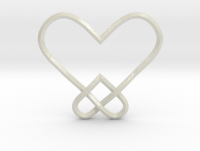 Double Heart Knot Pendant in Smooth Full Color Nylon 12 (MJF)