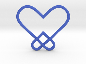 Double Heart Knot Pendant in Blue Smooth Versatile Plastic