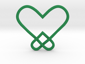 Double Heart Knot Pendant in Green Smooth Versatile Plastic