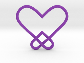 Double Heart Knot Pendant in Purple Smooth Versatile Plastic