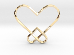 Double Heart Knot Pendant in 9K Yellow Gold 