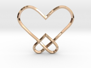 Double Heart Knot Pendant in 9K Rose Gold 