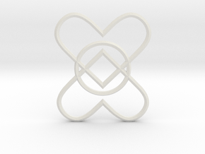 2 Hearts 1 Ring Pendant in White Natural TPE (SLS)