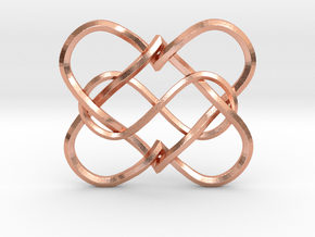 2 Hearts Infinity Pendant in Natural Copper