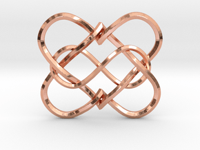 2 Hearts Infinity Pendant in Polished Copper