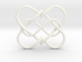 2 Hearts Infinity Pendant in White Smooth Versatile Plastic