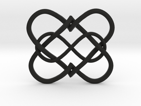 2 Hearts Infinity Pendant in Black Smooth Versatile Plastic