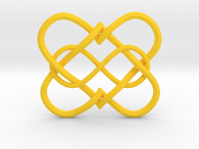 2 Hearts Infinity Pendant in Yellow Smooth Versatile Plastic