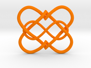 2 Hearts Infinity Pendant in Orange Smooth Versatile Plastic