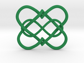 2 Hearts Infinity Pendant in Green Smooth Versatile Plastic