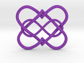 2 Hearts Infinity Pendant in Purple Smooth Versatile Plastic