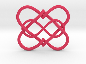 2 Hearts Infinity Pendant in Pink Smooth Versatile Plastic