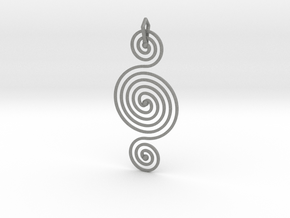 Triple Spiral Pendant in Gray PA12 Glass Beads