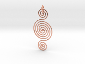 Triple Spiral Pendant in Natural Copper