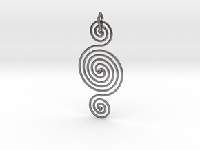 Triple Spiral Pendant in Processed Stainless Steel 17-4PH (BJT)