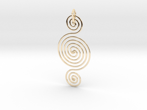 Triple Spiral Pendant in 9K Yellow Gold 