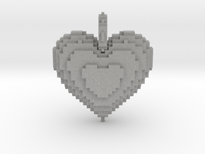 Blocks Heart Pendant in Aluminum