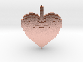 Blocks Heart Pendant in Natural Copper