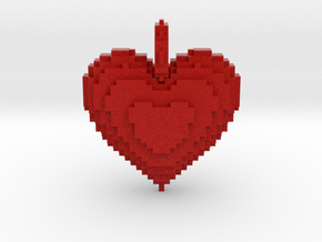 Blocks Heart Pendant in Matte High Definition Full Color