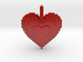 Blocks Heart Pendant in Smooth Full Color Nylon 12 (MJF)