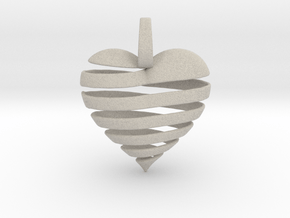 Ribbon Heart Pendant in Natural Sandstone
