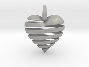 Ribbon Heart Pendant in Aluminum