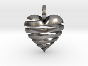 Ribbon Heart Pendant in Processed Stainless Steel 17-4PH (BJT)