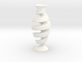 Spiral Vase in White Smooth Versatile Plastic