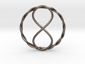 Infinity Pendant in Polished Bronzed-Silver Steel