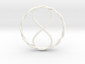 Infinity Pendant in White Smooth Versatile Plastic