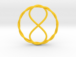 Infinity Pendant in Yellow Smooth Versatile Plastic