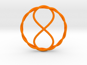 Infinity Pendant in Orange Smooth Versatile Plastic