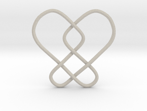 2 Hearts Knot Pendant in Natural Sandstone