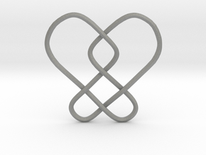 2 Hearts Knot Pendant in Gray PA12
