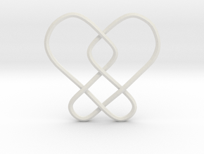 2 Hearts Knot Pendant in PA11 (SLS)
