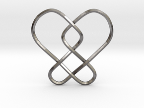 2 Hearts Knot Pendant in Processed Stainless Steel 17-4PH (BJT)