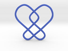 2 Hearts Knot Pendant in Blue Smooth Versatile Plastic