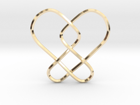 2 Hearts Knot Pendant in 9K Yellow Gold 