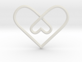 2 Hearts Knot Pendant in White Natural TPE (SLS)