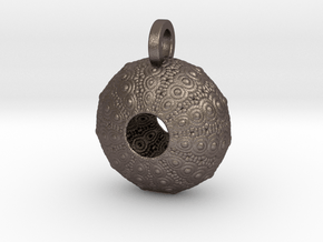 Sea Urchin Pendant in Polished Bronzed-Silver Steel