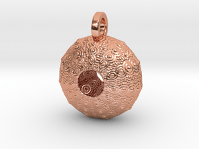 Sea Urchin Pendant in Polished Copper