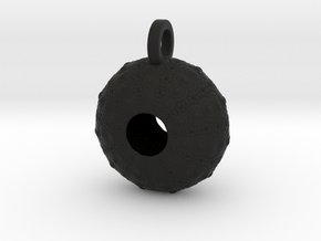 Sea Urchin Pendant in Black Smooth Versatile Plastic
